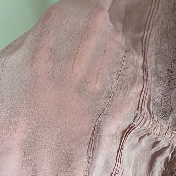 J. Jill powder pink semi sheer long sleeved blouse size XS - Picture 4 of 7